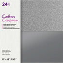 Crafter's Companion Mixed Cardstock Pad 12"x 12" 24 pack - Sparkling Silver