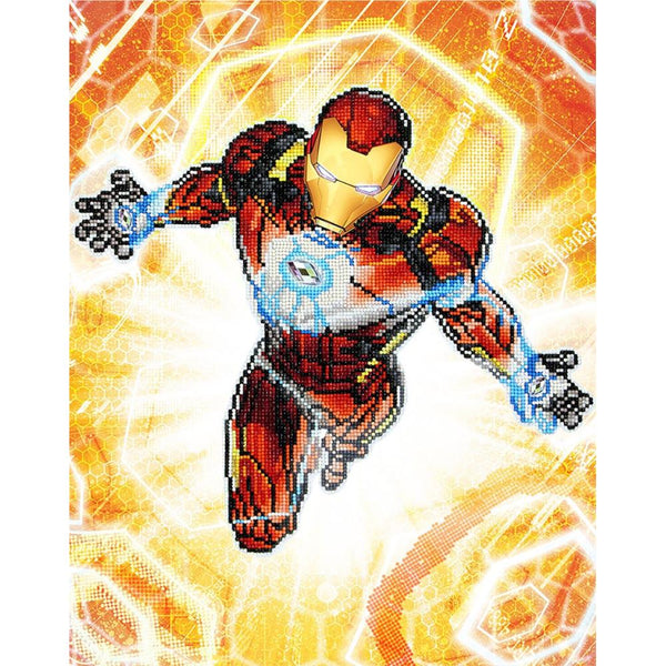 Camelot Dotz Diamond Art Kit 16.5"X20.8" - Marvel - Iron Man Blast Off*