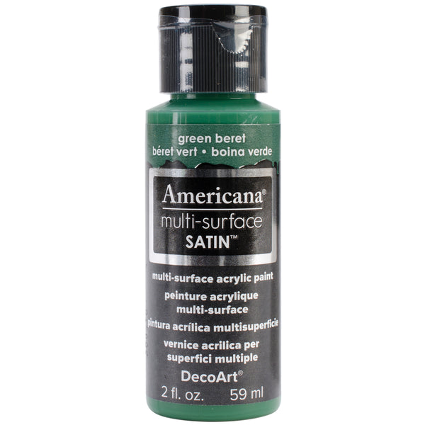 Americana Multi-Surface Satin Acrylic Paint 2oz - Green Beret