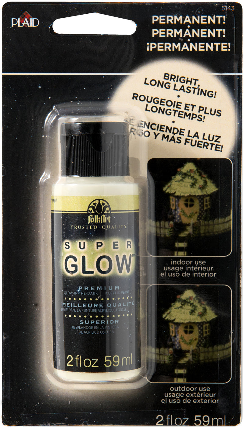 FolkArt Super Glow Acrylic Glow-In-The-Dark Paint Carded 2oz - Green*