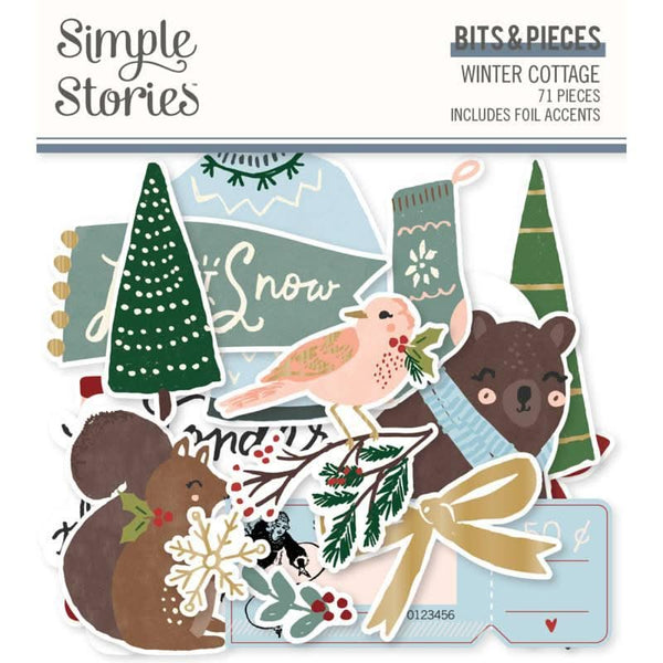 Simple Stories Winter Cottage Bits & Pieces Die-Cuts 71 pack*