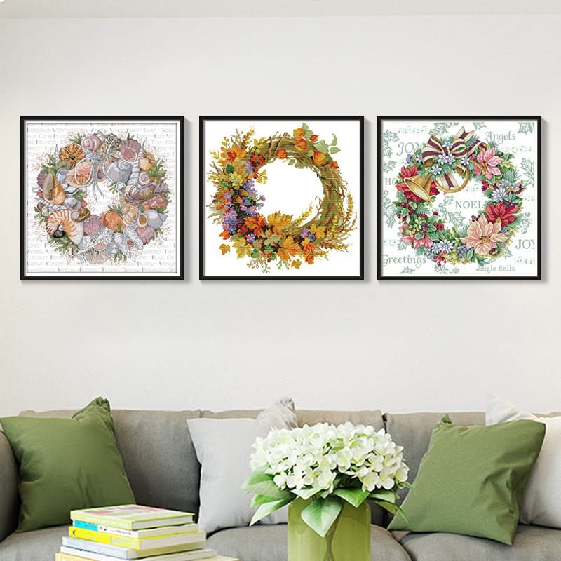 Poppy Crafts Cross-Stitch Kit 48 - Wreath - Autumn Fruits*