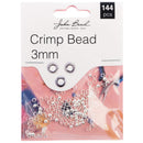 John Bead Crimp Bead 3mm 144 pack  Silver*