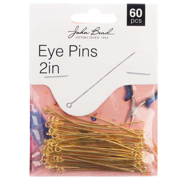 John Bead Eye Pins 2in 20ga (0.032) 60 pack  Gold