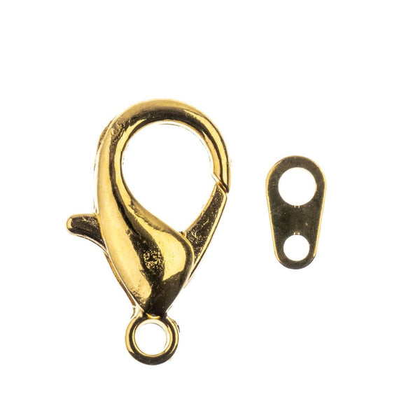 John Bead Lobster Clasp Set 15mm 6 pack  Gold