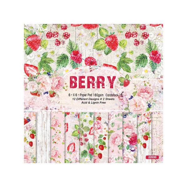 Poppy Crafts 6"x6" Paper Pack #154 - Berry