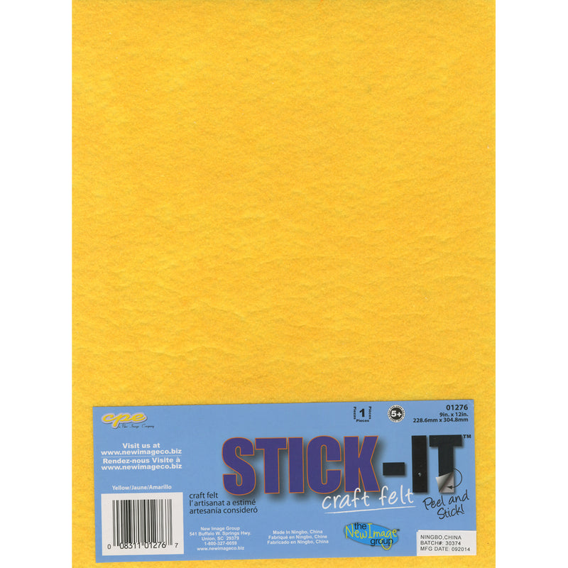 Stick It Felt 9"X12" Yellow
