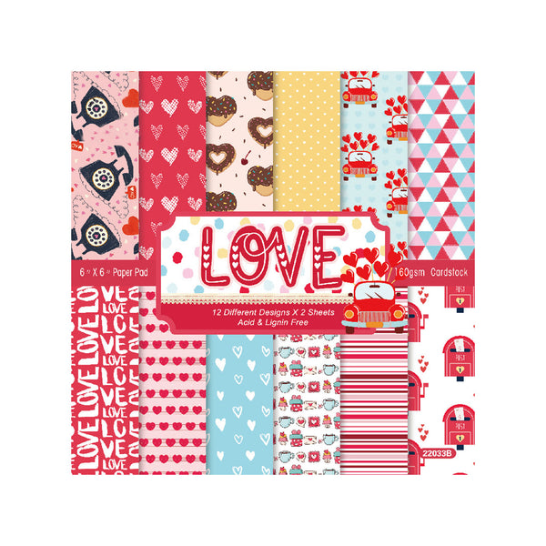 Poppy Crafts 6"x6" Paper Pack #159 - Love