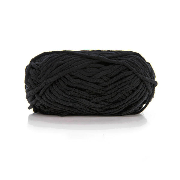 Poppy Crafts Super Soft Chenille Yarn 100g - Black