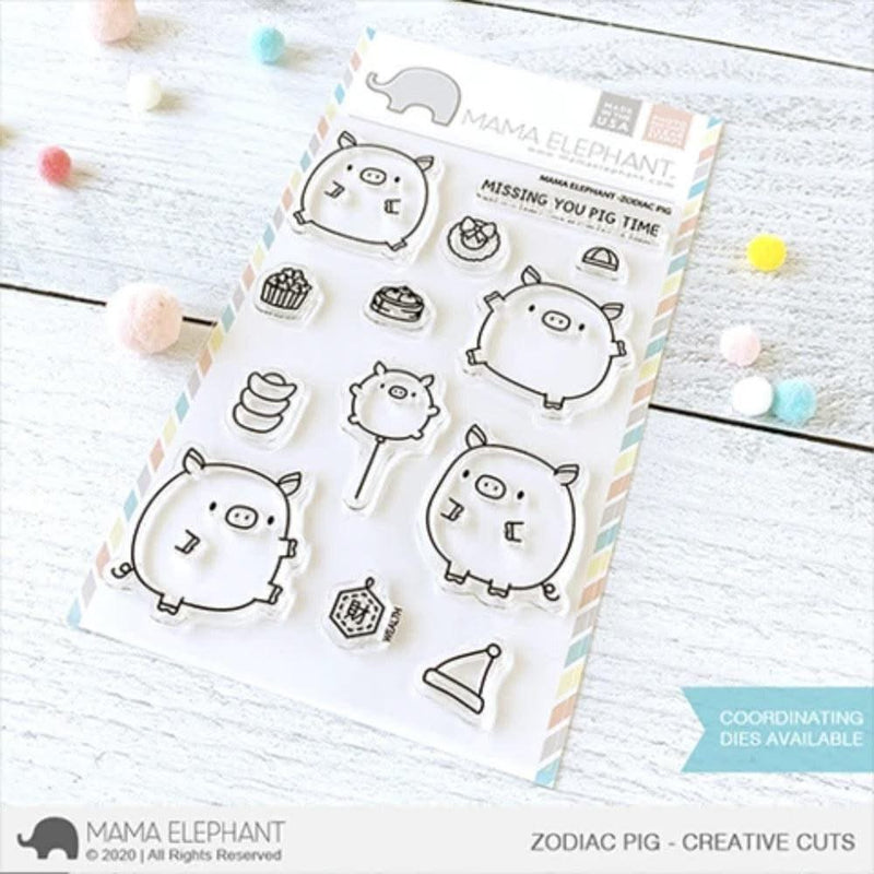 Mama Elephant Stamp Set 4in x 6in - Zodiac Pig*