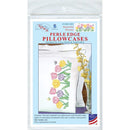 Jack Dempsey Stamped Pillowcases  with White Perle Edge 2 pack  Beautiful Blooms