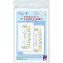 Jack Dempsey Stamped Pillowcases  with White Perle Edge 2 pack  Thankful & Blessed