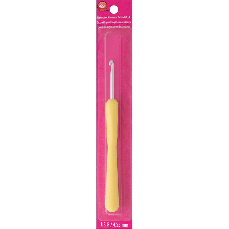 Boye Ergonomic Aluminum Crochet Hook Size G/4.25mm