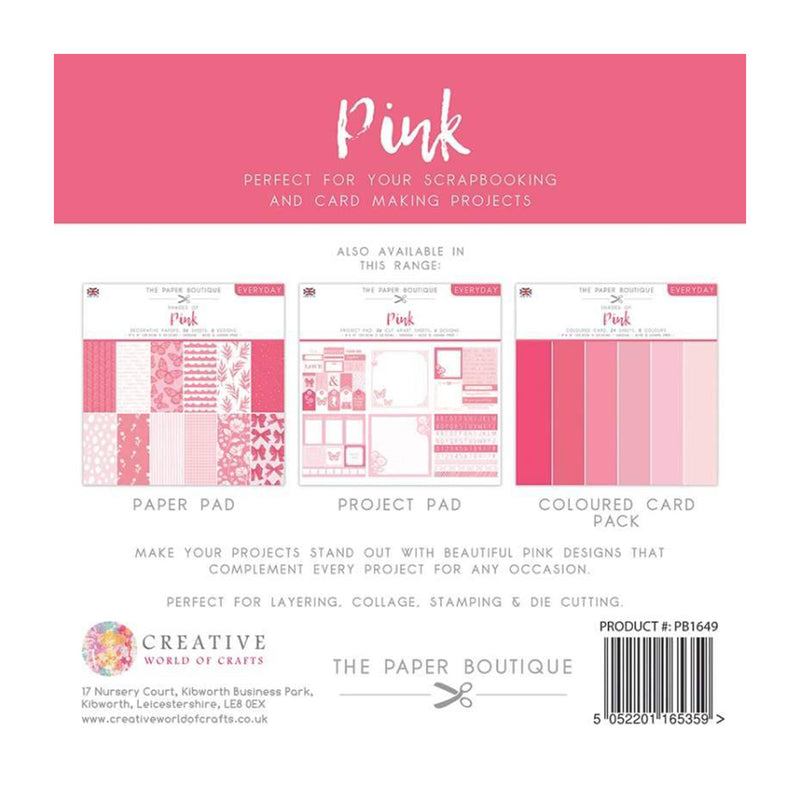 The Paper Boutique - Everyday Shades Of Pink - 8"x 8"  Project Pad*