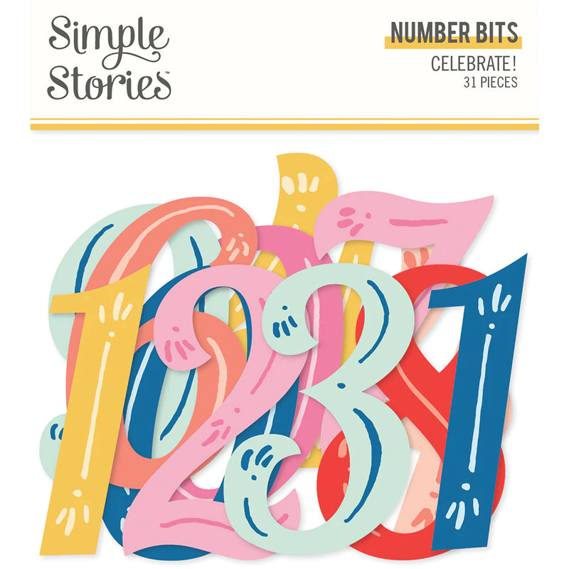Simple Stories Celebrate! Bits & Pieces Die-Cuts 31 pack - Number*