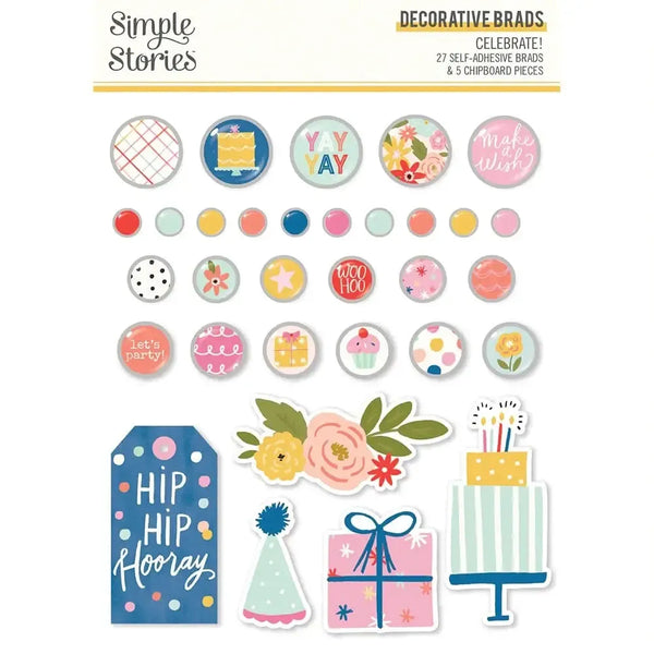 Simple Stories Celebrate! Decorative Brads*