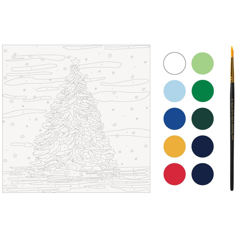 Plaid Modern Paint By Number Rolled Canvas 14"x 14" - Christmas Tree*