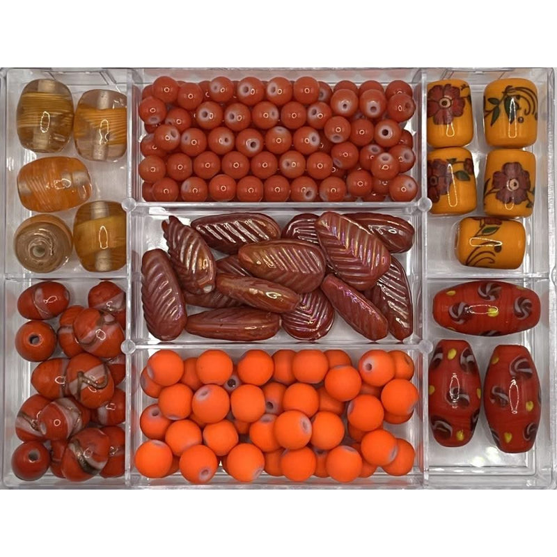 Bead Bazaar Glass Beads In A Case - Red 2*