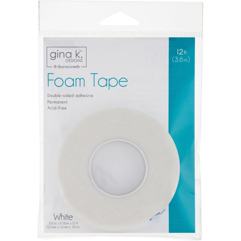 Gina K Designs Foam Tape 3/8inch X12ft - White
