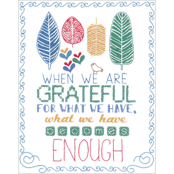 Janlynn Stamped Embroidery Kit 8"x 10" - Grateful - Stitched In Floss*