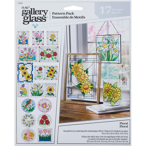 FolkArt Gallery Glass Pattern Set 3 pack  Floral