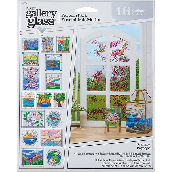 FolkArt Gallery Glass Pattern Set 3 pack  Scenery
