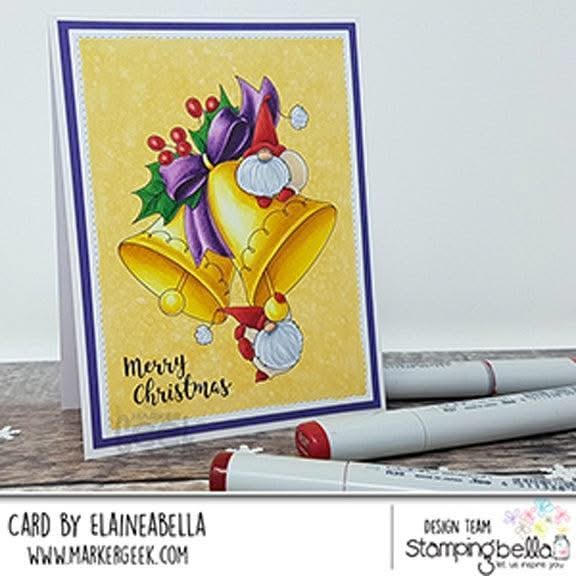 Stamping Bella Cling Stamps - Jingle Gnomes - Stamp is approx. 3 x 4 inches.*
