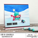 Stamping Bella Cling Stamps - Bindle Girl Skater with Penguins - Girl is approx. 2.25 x 2.25 inches.*