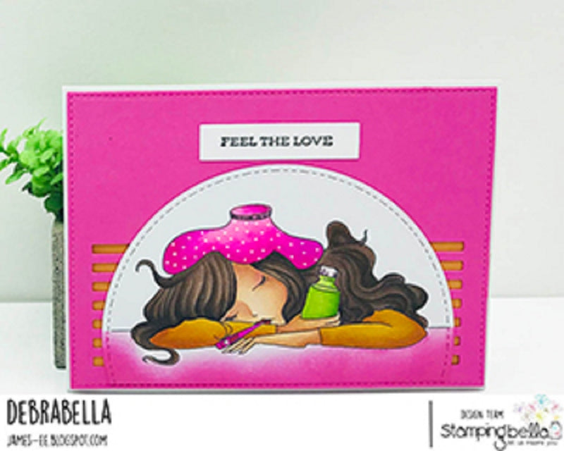 Stamping Bella Cling Stamps - Under The Weather Mochi Girl - Stamp is approx. 2.25 x 4.5 in.*