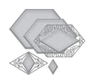 Spellbinders Flourished Fretwork Etched Die By Becca Feeken - Rosa Diamante*