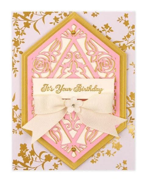 Spellbinders Flourished Fretwork Etched Die By Becca Feeken - Rosa Diamante*