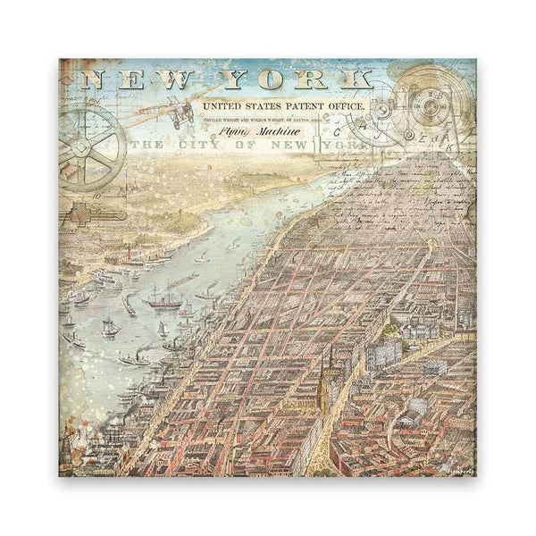 Stamperia Polyester Fabric 12"X12" 4 pack - Sir Vagabond Aviator*