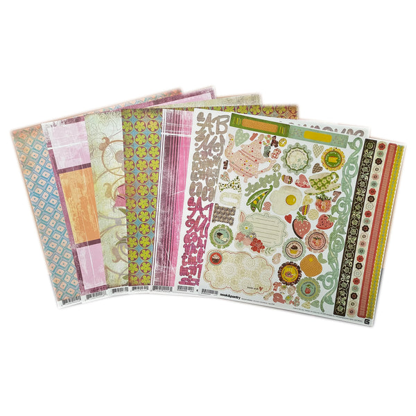 Basicgrey 12"x12" Cardstock Collection Pack 10 Pack + 2 Sticker Sheets - Sweetie