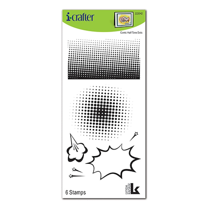 i-crafter Clear Acrylic Stamps - Comic Halftone Dots - 3.5in x7in*