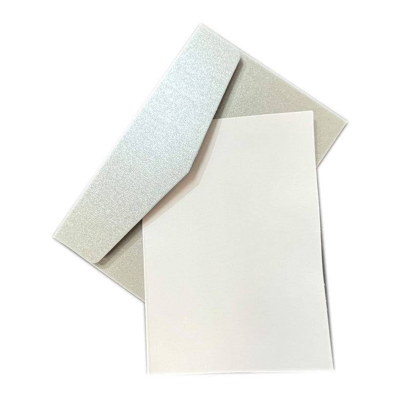 Poppy Crafts Premium Pearlescent Cards & Envelopes A6 Silver - 5 Pack