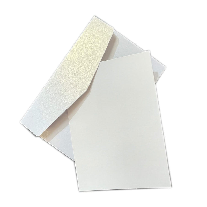 Poppy Crafts Premium Pearlescent Cards & Envelopes A6 White - 5 Pack