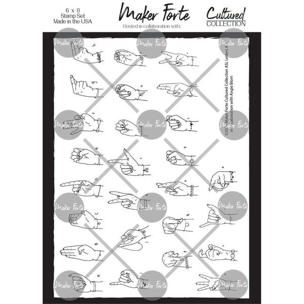 Maker Forte Cultured Collection Clear Stamps 6"X8" - ASL Alphabet*