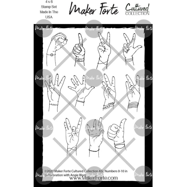 Maker Forte Cultured Collection Clear Stamps 4"X6" - ASL Numbers*