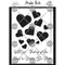 Maker Forte Clear Stamps By Hedgehog Hollow 6in x 8in - Watercolour Hearts Background/Sentiments