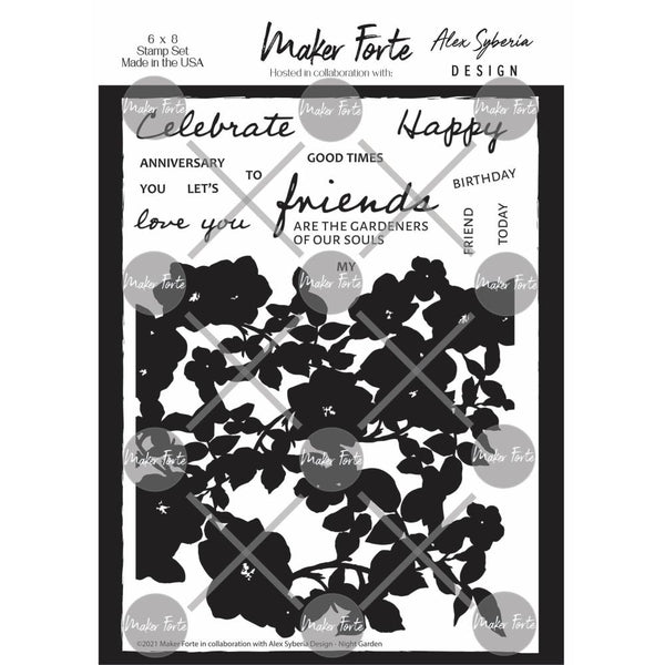Maker Forte Clear Stamps By Alex Syberia Design 6"X8" - Night Garden*