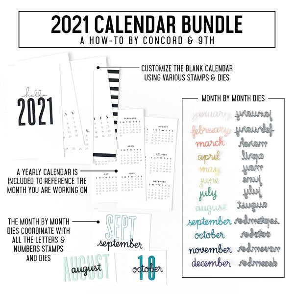 Concord & 9th Calendar 3.5in x 6in, 16 Sheets - 2021*