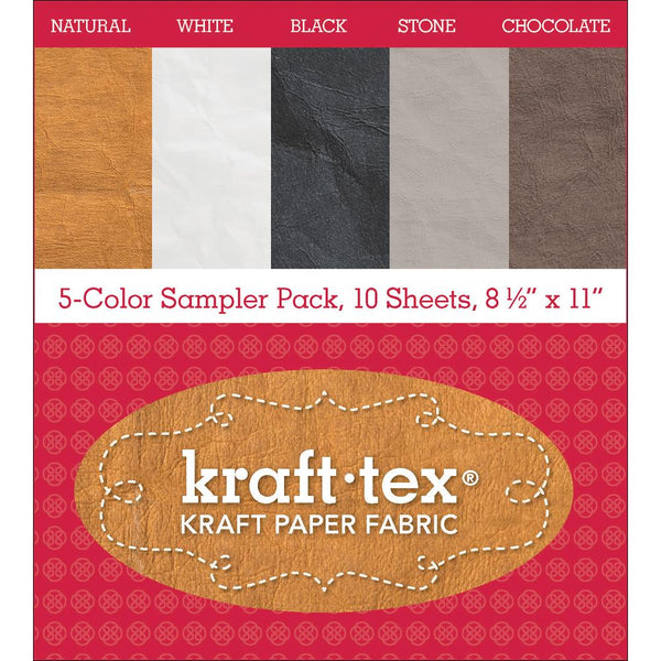 Kraft-tex Sampler Pack 8.5in x 11in 10 pack  2 Each of 5 Colours
