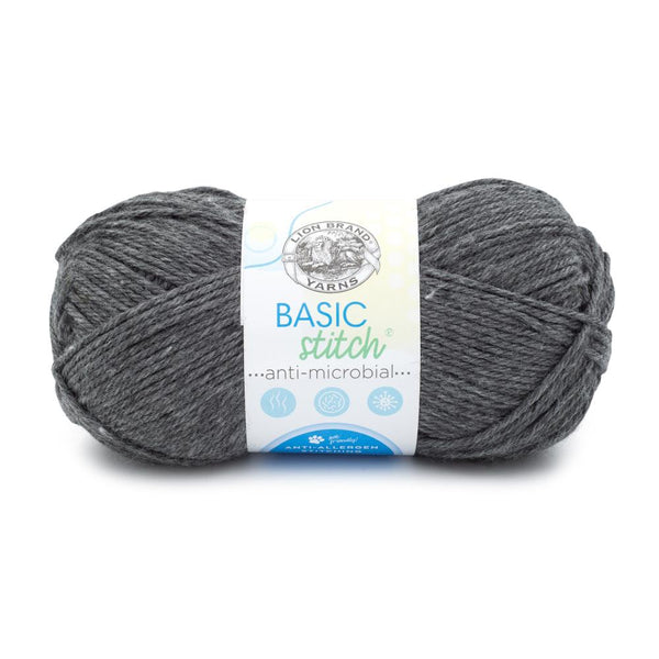 Lion Brand Basic Stitch Antimicrobial Yarn - Charcoal