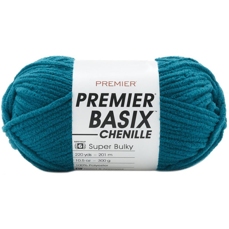 Premier Yarns Basix Chenille Yarn - Teal Blue 300g