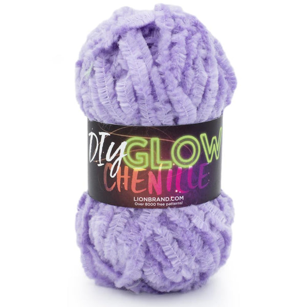 Lion Brand DIY Glow Chenille Yarn - Purple
