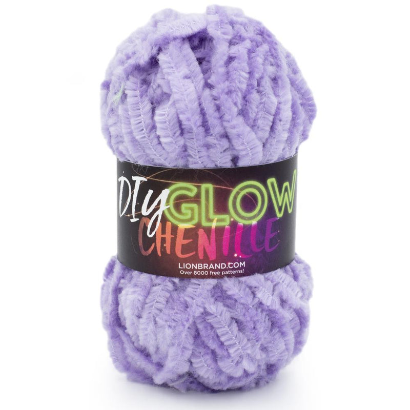 Lion Brand DIY Glow Chenille Yarn - Purple