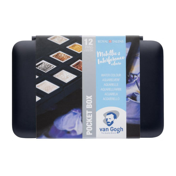 Talens - Van Gogh - Metallic/Interference Watercolours - Pocket Box of 12 half pans