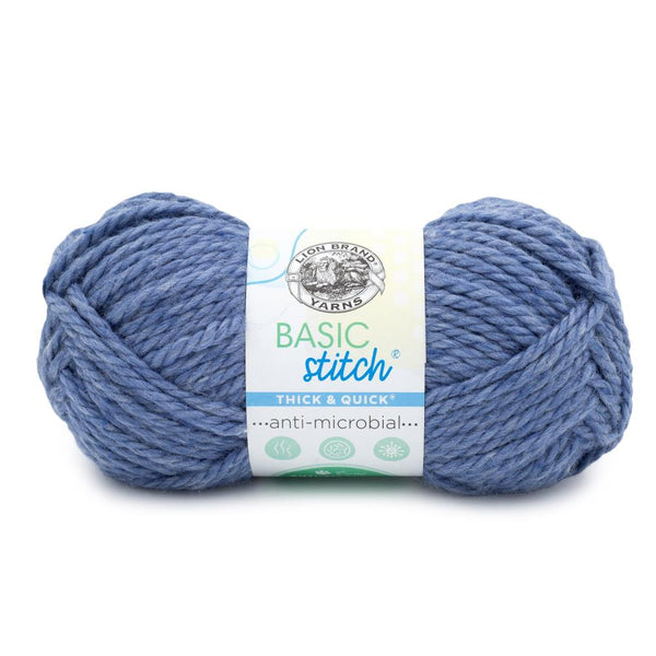Lion Brand Basic Stitch Antimicrobial Thick & Quick Yarn - Bluestone