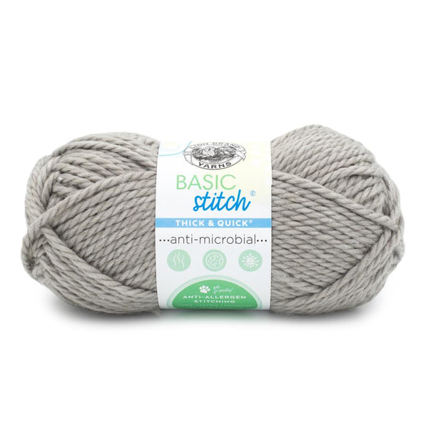 Lion Brand Basic Stitch Antimicrobial Thick & Quick Yarn - Cement