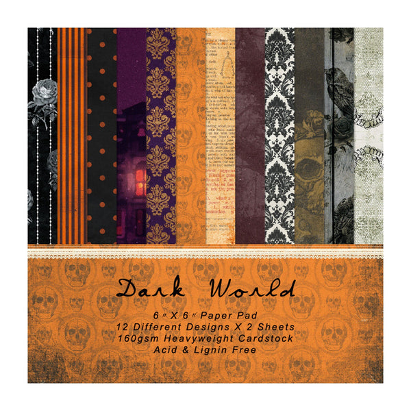 Poppy Crafts 6"x6" Paper Pack #215 - Dark World